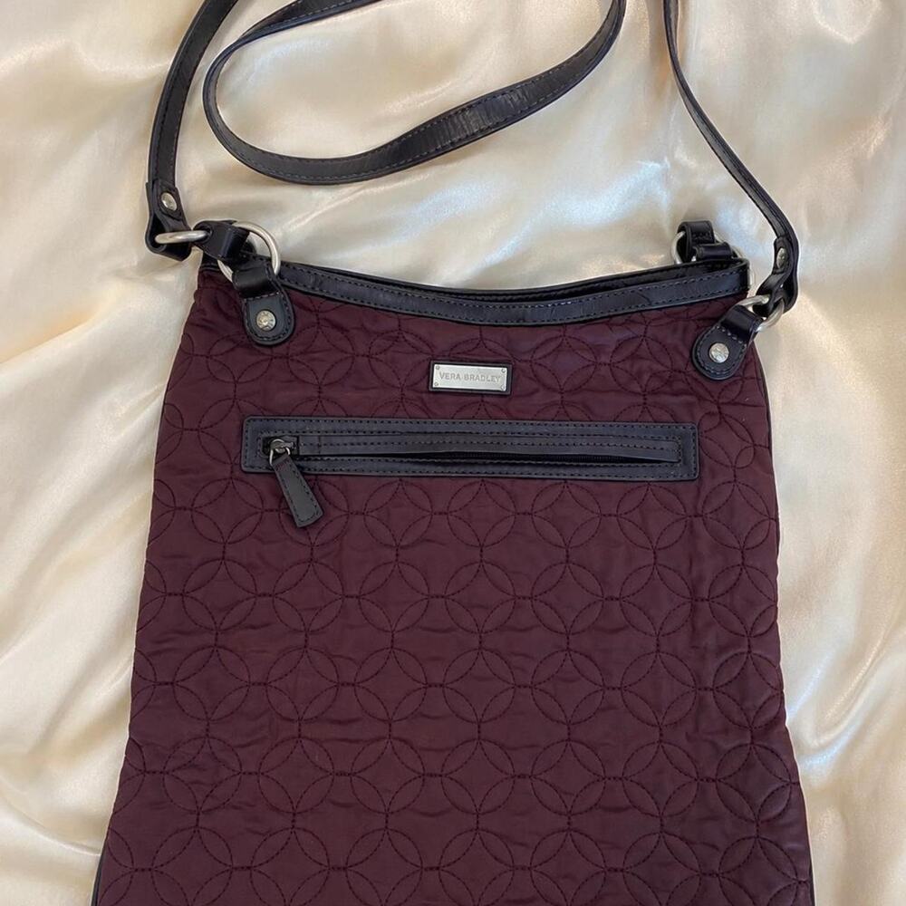 Retired Vera Bradley City Light Tote Plum Quilted Bag Burgundy Purple Purse